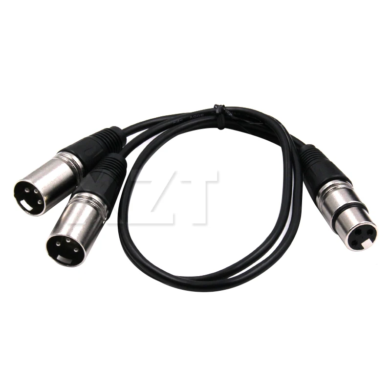 XLR Male Double Female Audio Line 50cm XLR CANNON Male Two Female 3 PIN Audio Cable XLR Y-Split Male 3P Cannon Spliter Converter