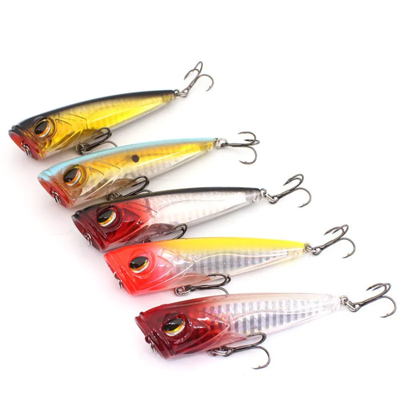 Fishing Lure Popper Shad Topwater Series Super Long Cast UV Floating Poper Artificial Bait 8cm/13g VMC Treble Hooks 1 Piece Sale