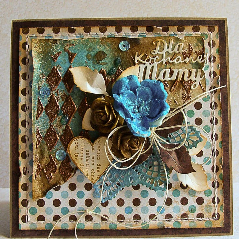 Dla Kechanej Mamy polskie frazy cięcie Die kartki DIY Album Making ręcznie wykonana dekoracja szablon do wytłaczania Scrapbooking