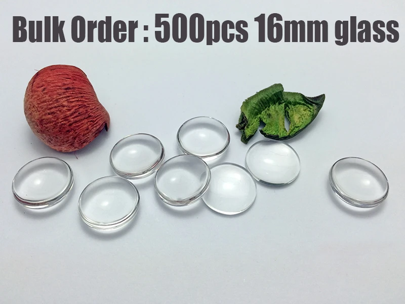 

500pcs 16mm Flat Back Round Glass Cabochon Transparent Clear Cameo Domed Cover Cabs for Pendant Necklace DIY Jewelry Making