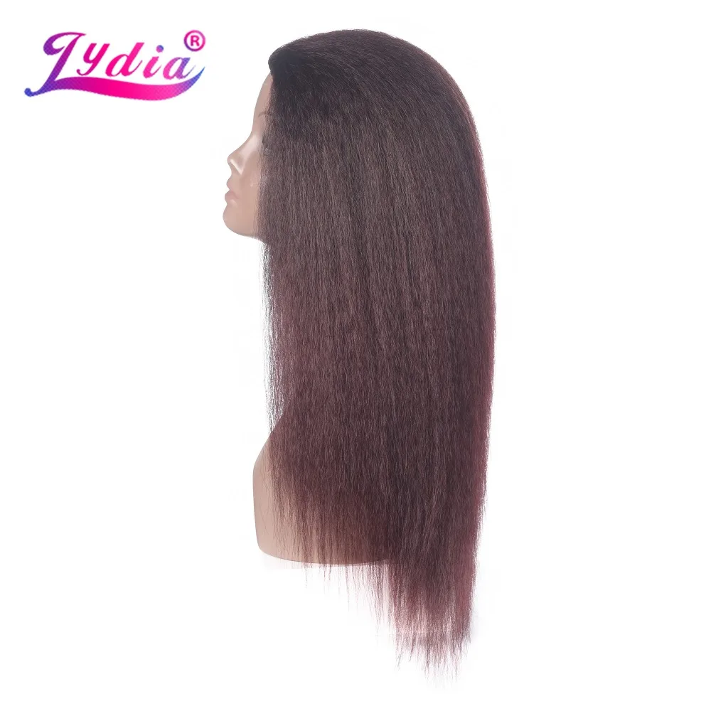 Lydia For Kinky Straight Synthetic Half Wigs 3/4 Hair wigs Mix Color T2/99J 20\