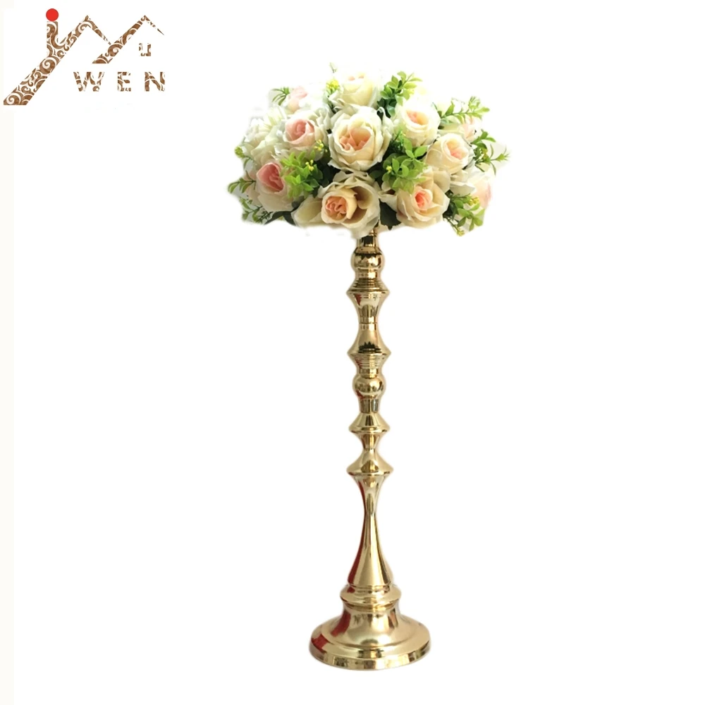 53 cm Tall Gold Candle Holder Candle Stand Wedding Table Centerpiece Event Road Lead Flower Rack 10 pcs / lot