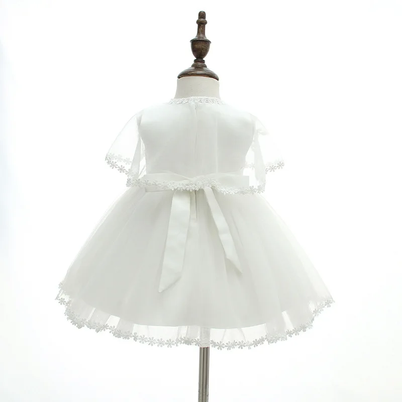 new born baby girls dress white lace wedding party baby dresses ball gown sleeveless girl baptism 1 year vestido infantil 3-24