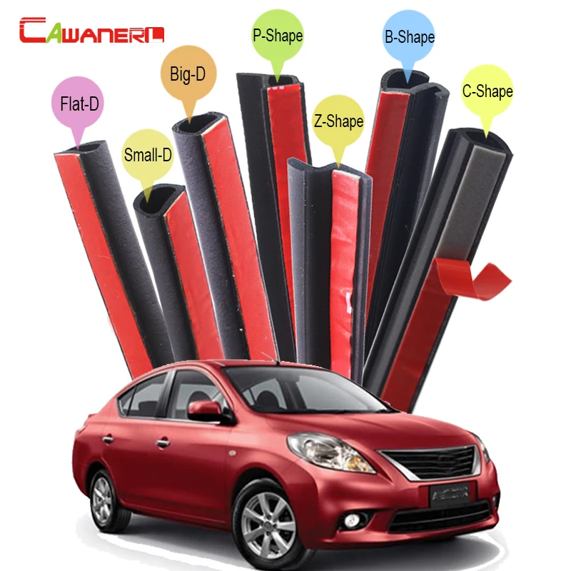 Cawanerl Car Sealing Strip Kit Weatherstrip Rubber Seal Edging Trim Anti Noise For Nissan Almera March Micra Note Pixo Platina