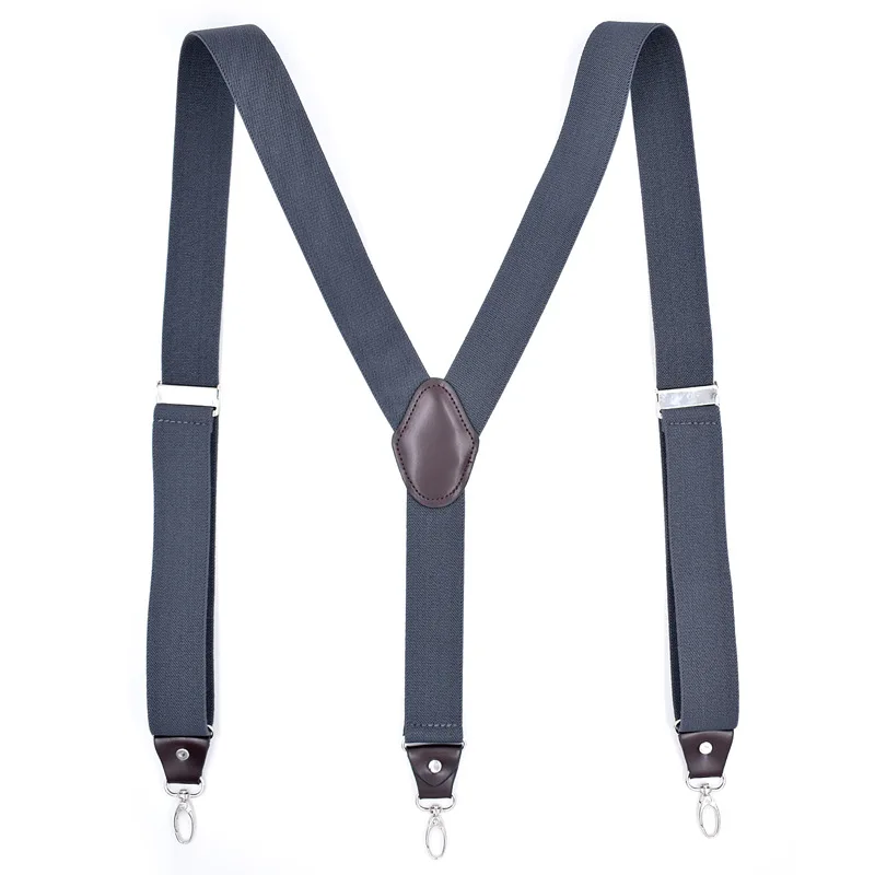 Man's Suspenders แฟชั่นวงเล็บตะขอกางเกง Suspenders กางเกง Suspensorio สายคล้องคอ 3.5*120 ซม.CRBD3C0111-1