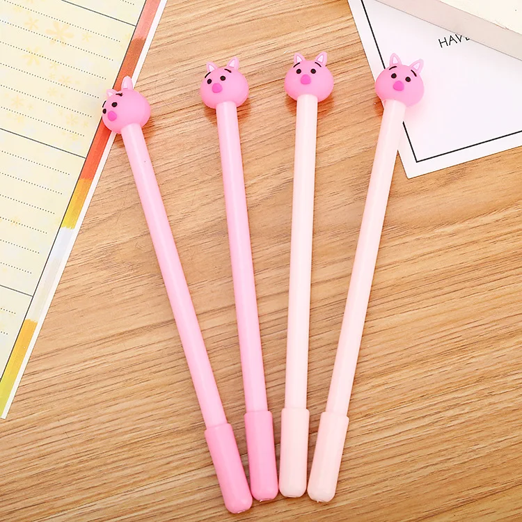 40 pcs Cute Silicone Pet Dog Neutral Pen Creative Cartoon Learning Stationery Water-based Pen Office Signature Pen