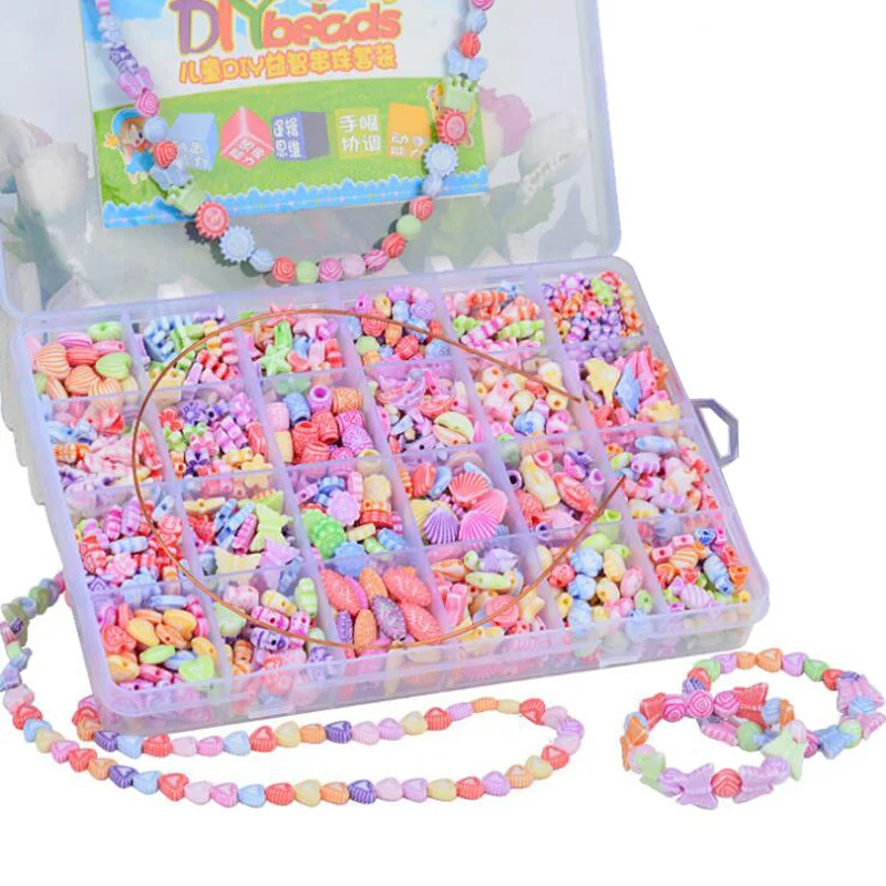 

New 24 grid children beaded toys diy handmade girls handmade wear necklaces bracelets beads educational toys