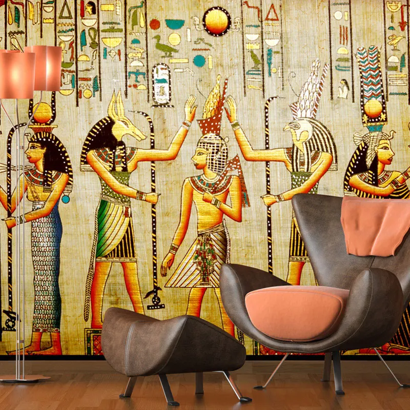 Custom Wall Mural Wallpaper Egyptian Figures Large Wall Murals Living Room Restaurant Bedroom Home Decor Wall Paper Classic 3D