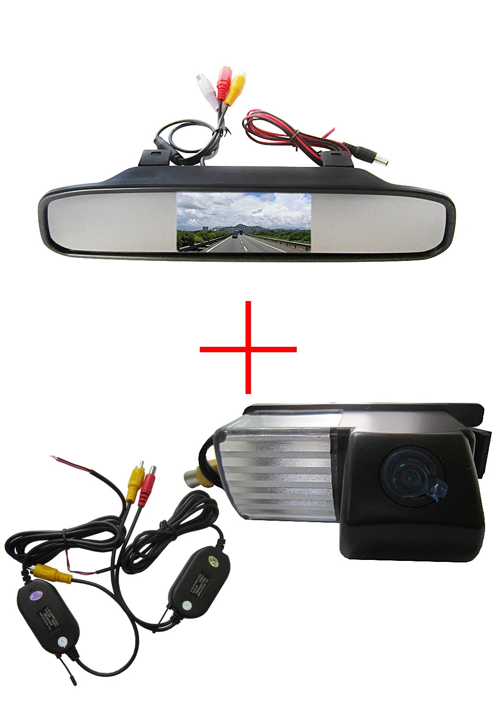 Wireless Car Rear View Camera for Nissan Livina Pulsar Versa Sentra Fairlady 350Z 370Z Skyline,with 4.3 Inch Rearview Monitor