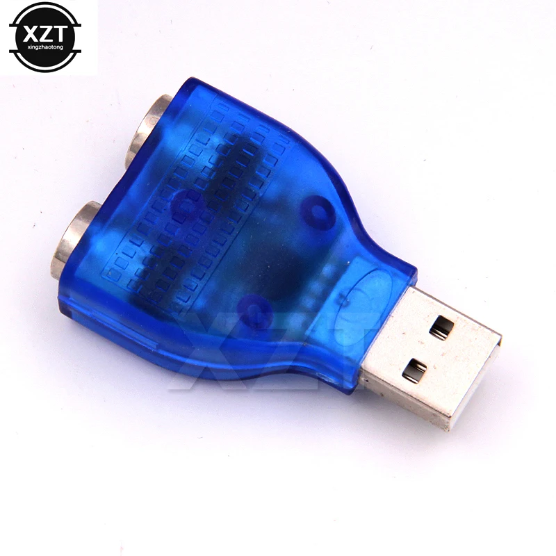 1PCS USB Male to PS2 Female Cable Adapter Converter Use For computer Keyboard Mouse Blue Support Windows 98