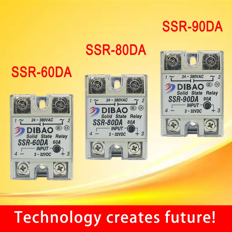 Single phase Solid state relay SSR -60DA SSR-80DA SSR-90DA DC control AC SSR