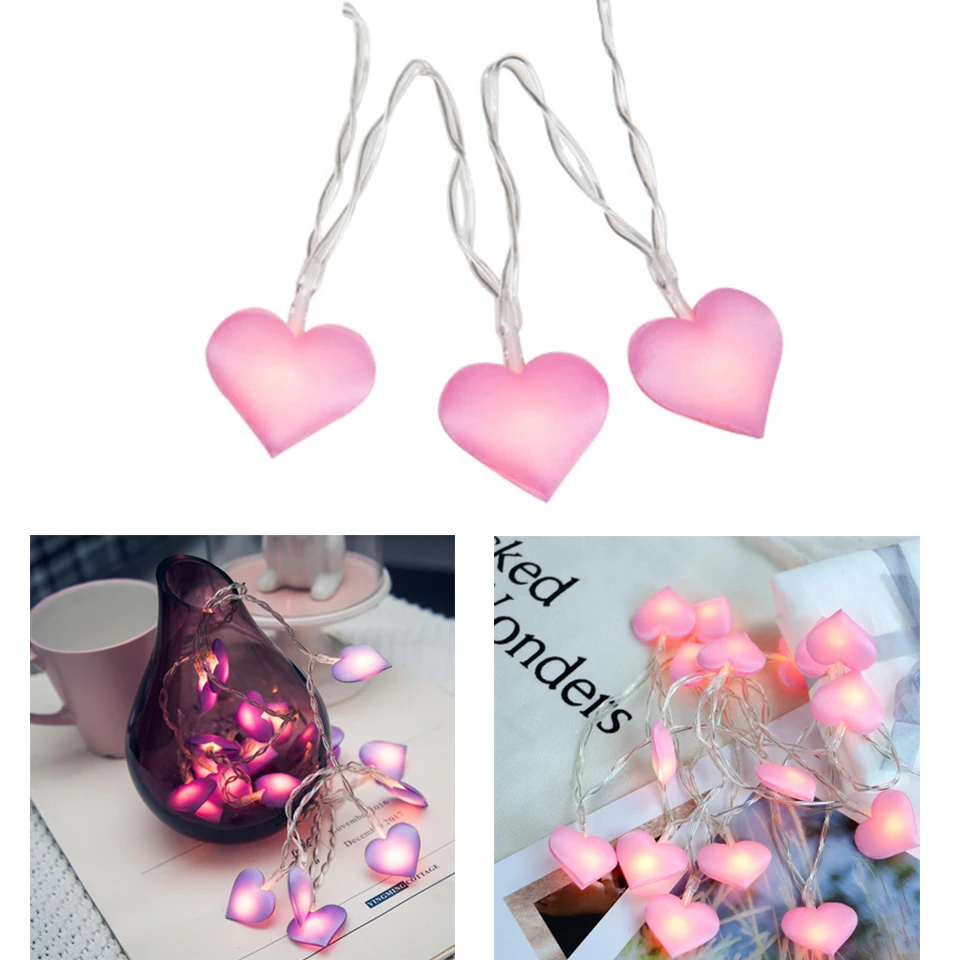 Xsky Love Heart Led String Fairy Lights Pink Girl Bedroom Decoration Strings Light Indoor Party Wedding Garden Garland Lighting