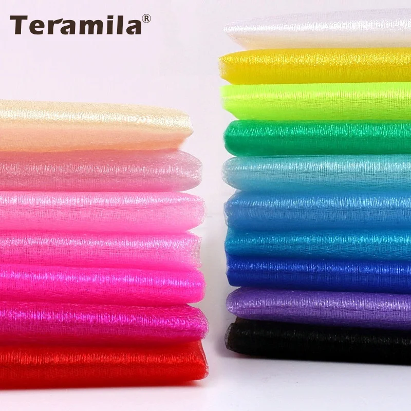 5m/lot Crystal Organza Tulle Roll Fabric For Draping Wedding Ceremony Party Home Decoration Wedding flowers arch 23 colours