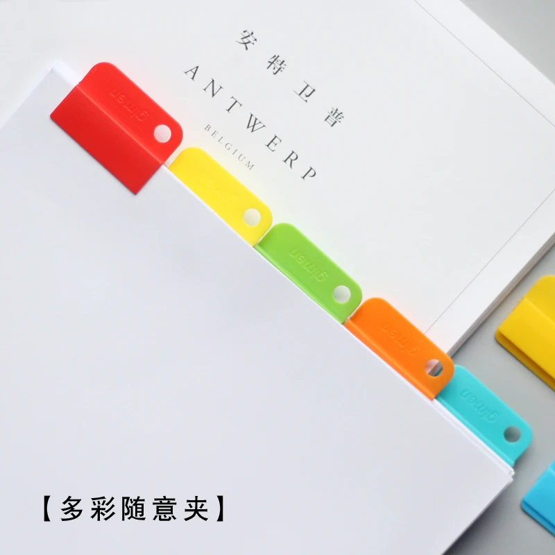6pcs/set Rainbow Colored Index Tap Binder Index Dividers Paper Clips for Notebook Office School Bookmark