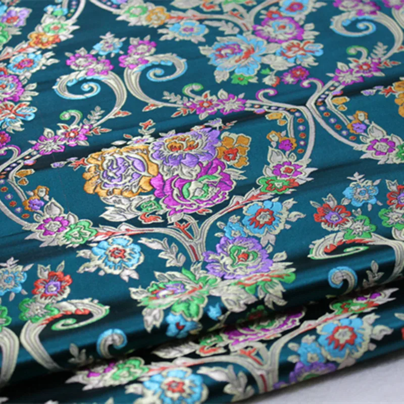 CF559 Chinese Florals Jacquard Cheongsam Silk Fabric for Women Dress, 5Colors,Home Textiles,DIY Sewing Materials