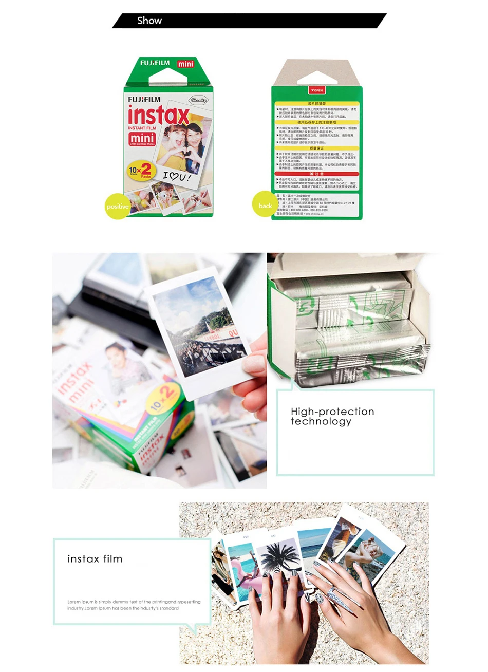 Fujifilm-インスタントフォトカメラ用のInstaxミニフィルム