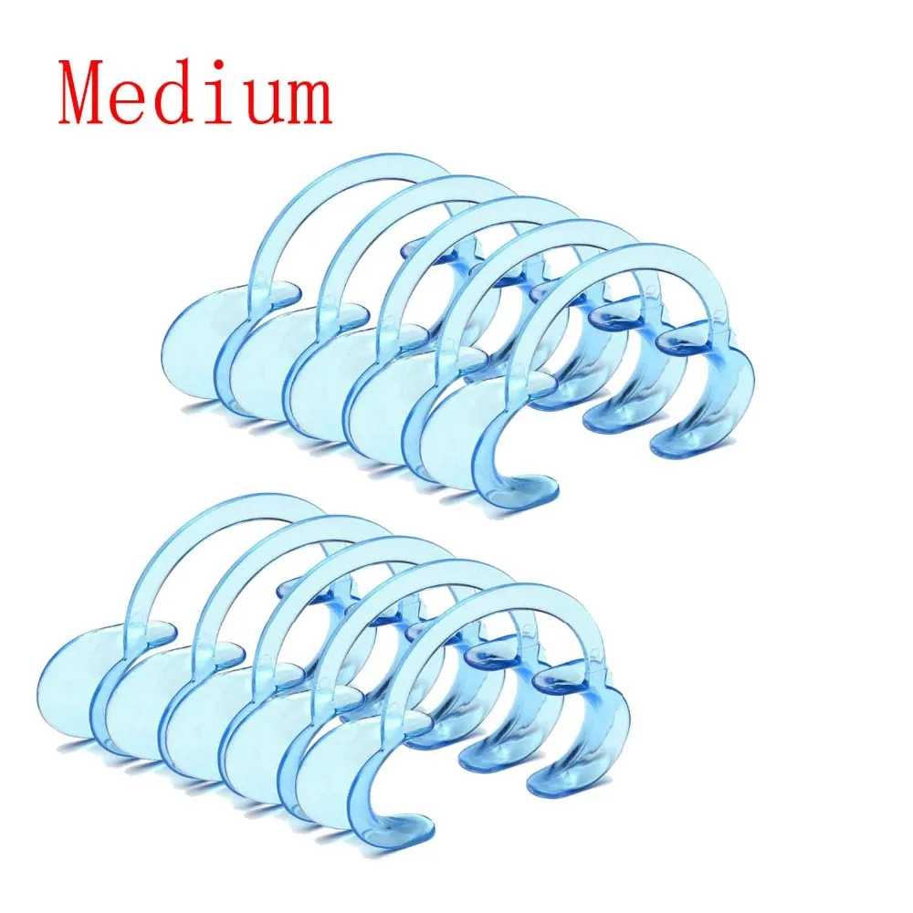 

10 pcs C-Shape Cheek Retractor Dental Mouth Opener Lip Cheek Retractor Blue Color Medium Size