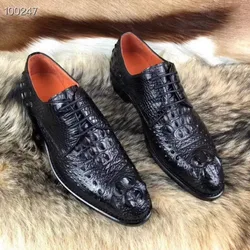 2018 Genuine real genuine crocodil skin men shoe, top quality durable solid crocodile skin men shoe fashion luxury quality shoe