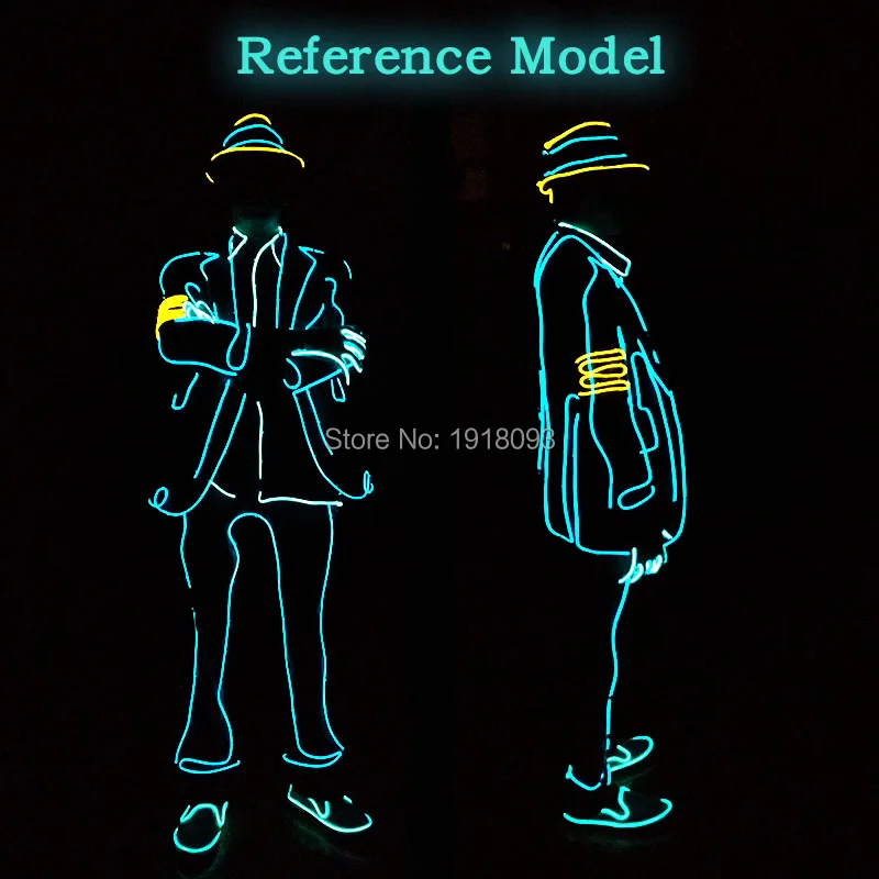 

Высококачественный 10-цветный электролюминесцентный костюм для празднивечерние, аксессуары для одежды «сделай сам», стильные мужские аксессуары для праздничных украшений
