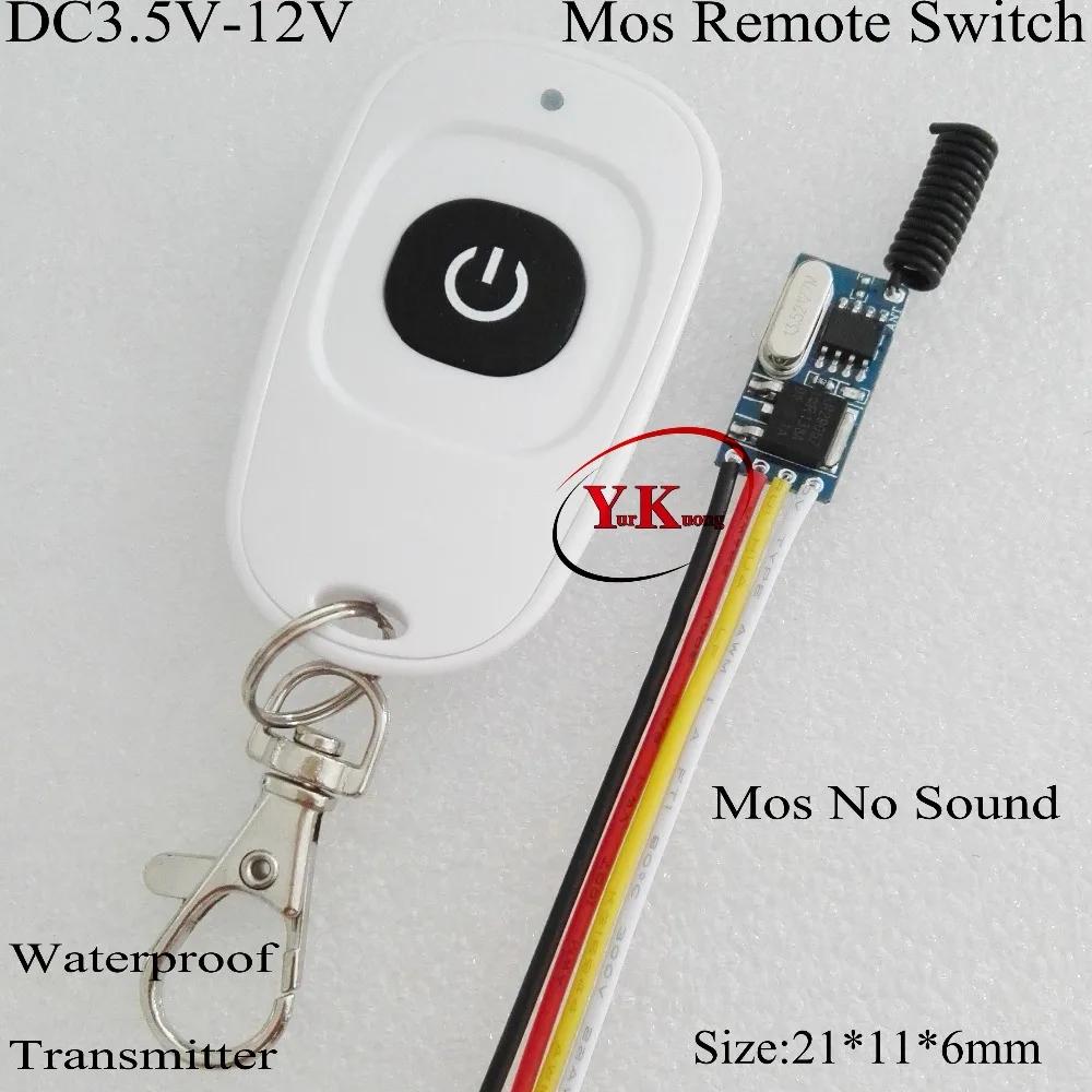 Mos Remote Control Switches 3V3.6V3.7V4.2V5V6V7.4V9V12V Small Size Power on off Micro RF Wireless Switches 315433 for LED Buzzer