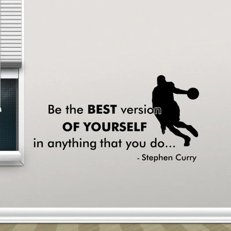 Stephen Curry Poster Wand Aufkleber Werden Die Beste Version Von Yourself Quote Basketball Fitness Sport Vinyl Sticke Gym Decor X47