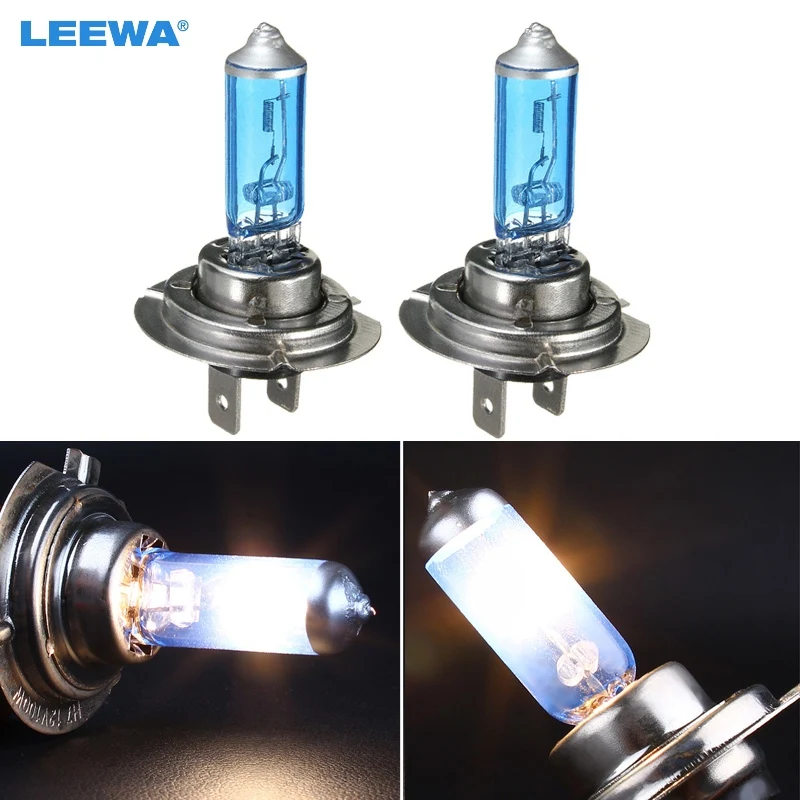 LEEWA 100pcs H7 55W/100W 12V Super White FogLights HalogenBulb Car Headlights Lamp Car Headlight Bulbs #CA2029