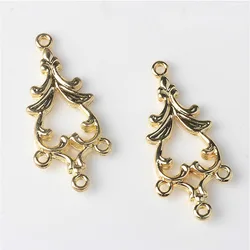 10pcs/lot New Gold Alloy Pendant Buttons Left Right Symmetrical Bridal Hair Earrings Necklaces Jewelry Accessories