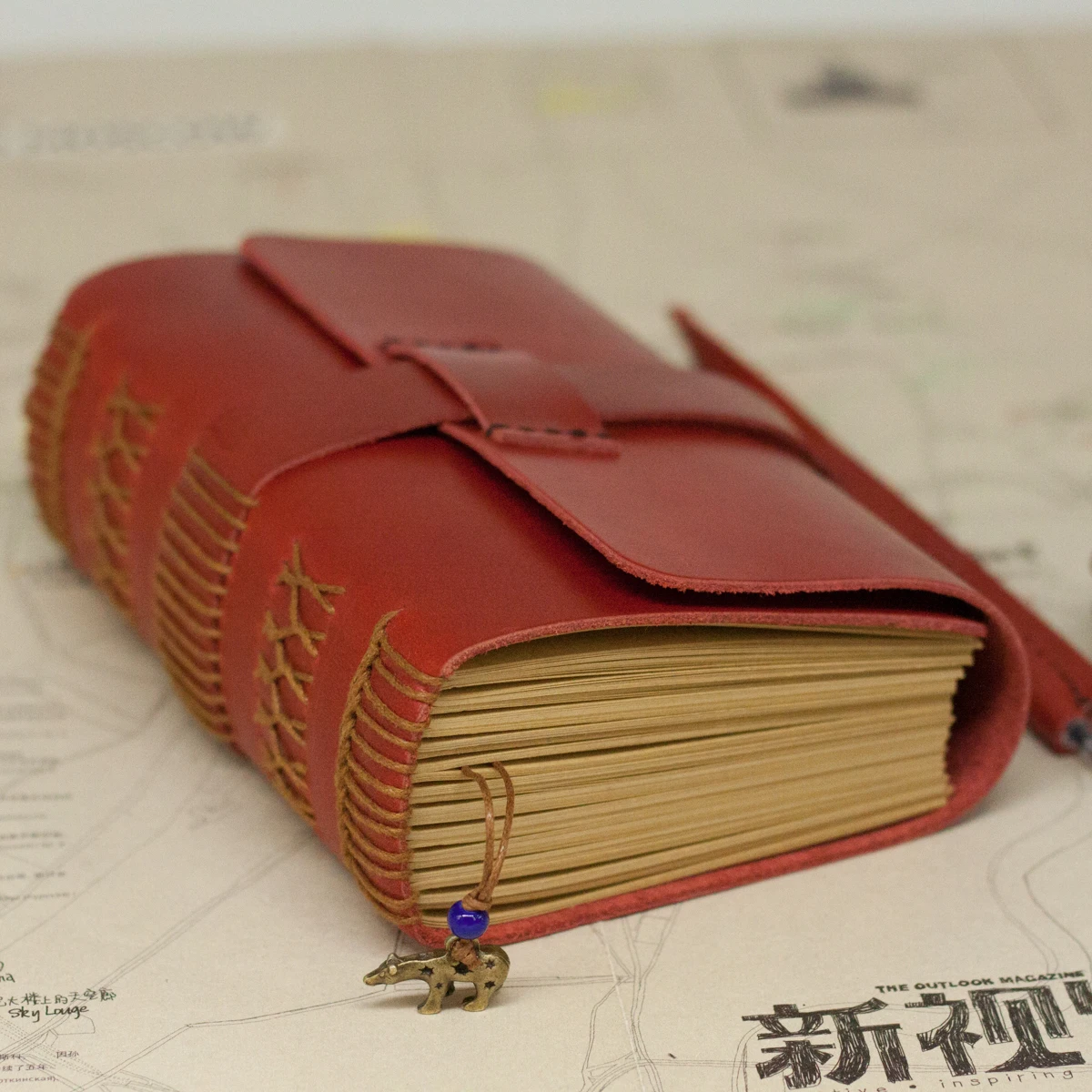 

Handmade Leather Diary notebook Retro Notepad Stationery Kraft