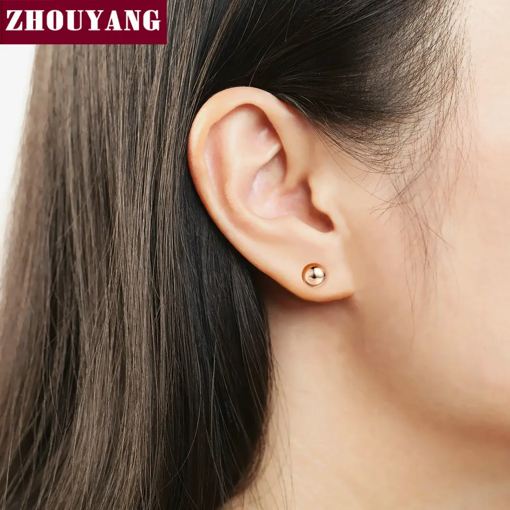 Simple Style Small Bean Rose Gold Color Color Sutd Earrings Fashion Jewelry ZYE422 ZYE445