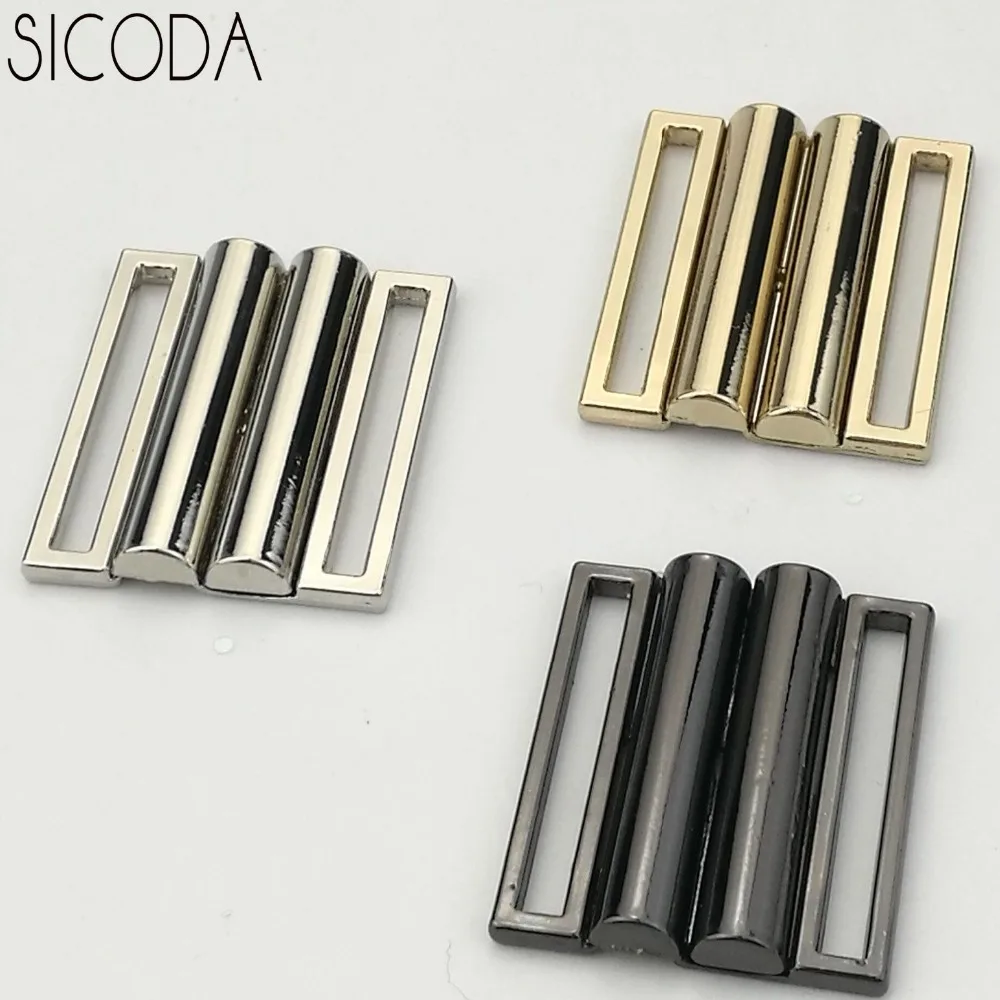 SICODA 2PCS 30/40/50/60mm Garment trimmings Quality metal women\'s belt buckle down coat agings elastic strap cummerbund wide