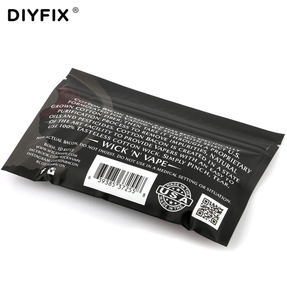 DIYFIX Bacon Cotton Organic Cotton Wick for Electronic Cigarette Rebuildable RDA RBA DIY Atomizer Vapor Cotton Heating Coil Wire