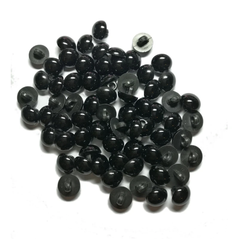 100PCS Black Buttons Round Eyeball Sewing Decorative Buttons Noses for dolls and toys Sewing Buttons for Clothing 9mm to 20mm