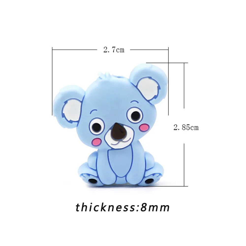 LOFCA 50pcs Silicone Beads Mini Koala Cute Fashion Jewelry Beads  Keychain Necklace Accessories for making jewelry