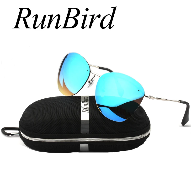 

2017 Fashion Blue Coating Rimless Sunglasses Men Brand Designed Sunglass Women Frameless Sun Glasses Gafas De Sol with Box R104