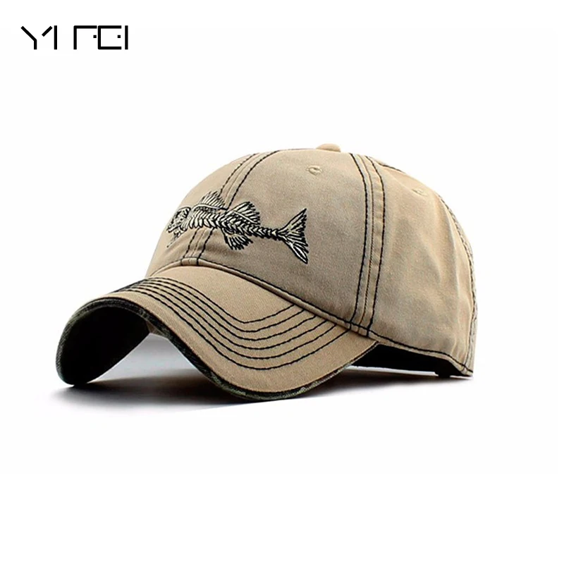 

YIFEI AUTUMN Hot Sell 2018 New Casual Brand Baseball Cap Men Genuine Sports Fishbone Logo Snapback Caps Cotton Sun Fashion Hats