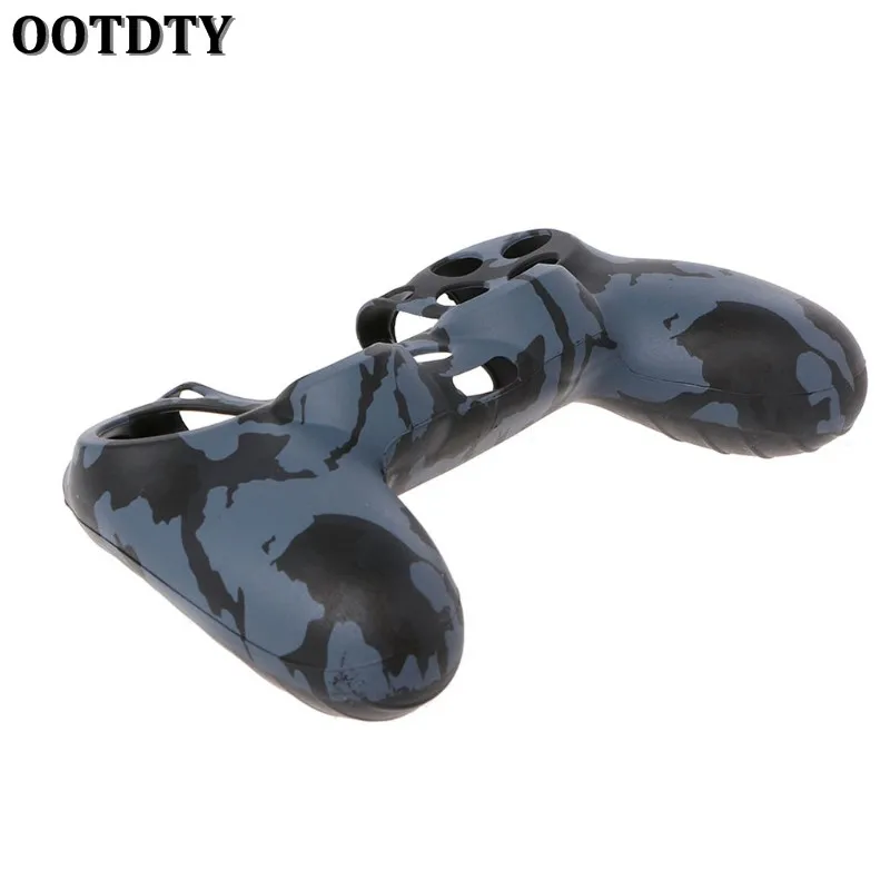 3-In-1 Anti-Slip Soft Camouflage Silicone Cover Skin Case + 2 Thumbsticks Caps For Sony PS4 Pro Slim Controller