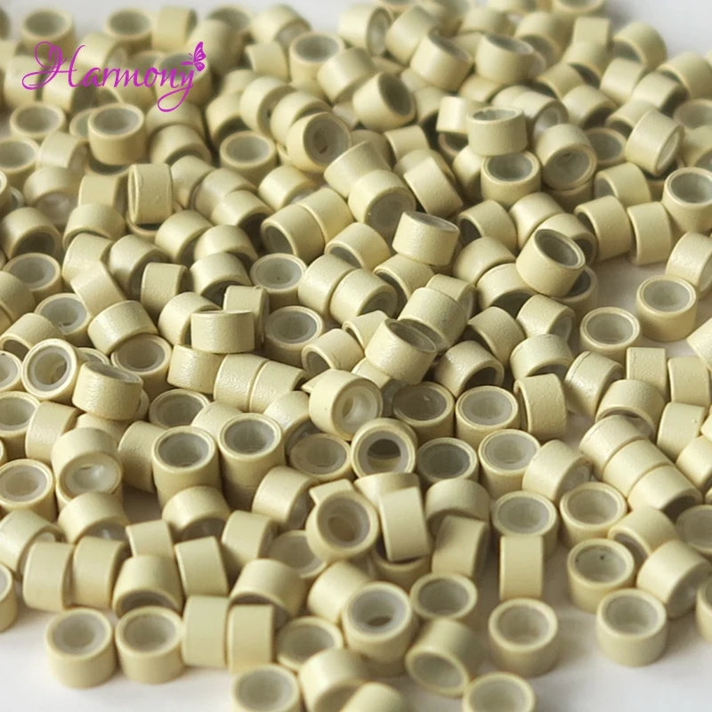 

500pcs/lot #13 Blond Color 5*3*3mm Aluminium Micro ring Silicone lined Links Beads tube tools accessories