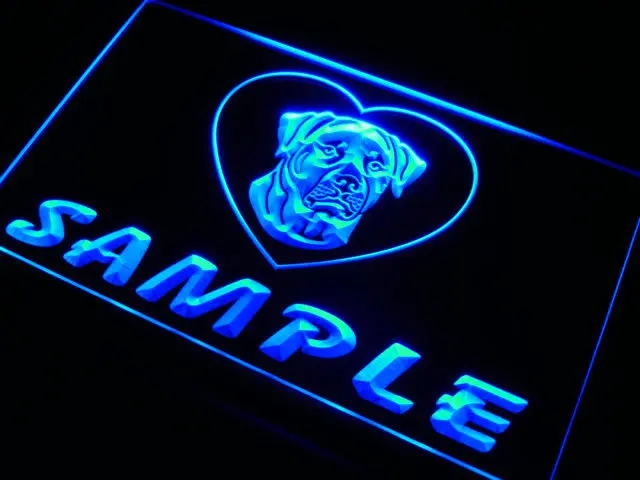 vf-tm Name Personalized Custom Rottweiler Dog House Home Neon Light Signs with On/Off Switch 7 Colors 4 Sizes