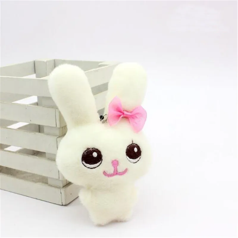 1PCS Cute Bow Tie Rabbit Plush Toys Small Pendant Doll Creative Mini Soft Stuffed Conjoined Beauty Toy Dolls For Kids Gifts 12CM