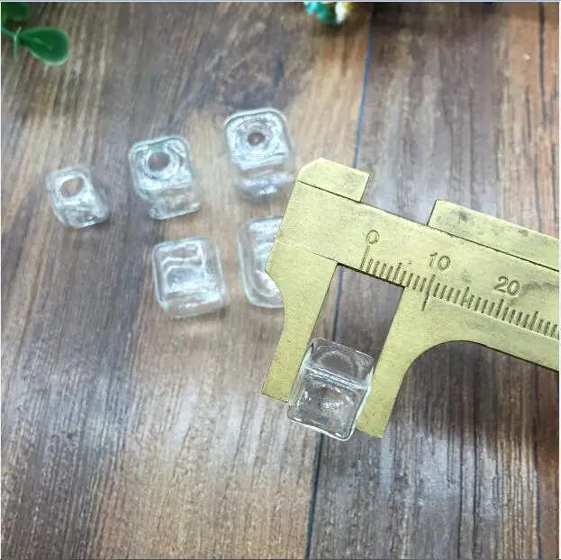 100pcs/lot 10mm 13mm 15mm square ice cube Glass Bubble jewelry finidings supplies glass vial glass Cover necklace pendant