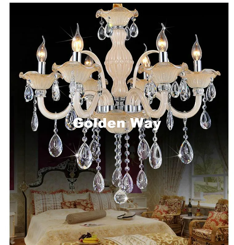 

Modern Crystal Chandelier Champagne Lighting European Style Glass Chandeliers Light for Living Dining Room Restaurant Decoration