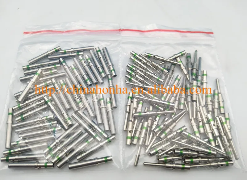 DT series male female 14AWG solid terminals with green strip automotive terminal 0462-209-16141 0460-215- 16141 for Deutsch