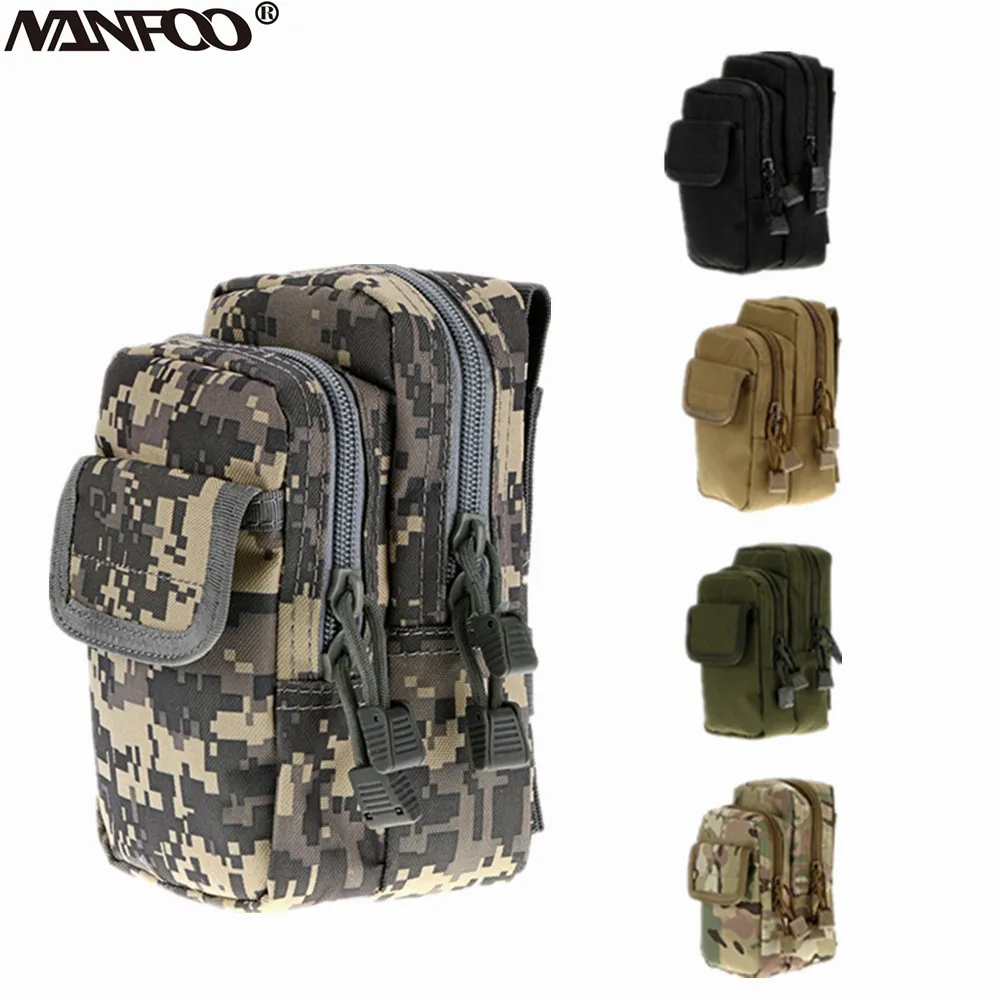 Men\'s Waist Bag Waterproof Nylon Accessories Bag Mobilephone Holder Fanny Pouch Bag Wear Resistant Hunting Fishing Tools Bag