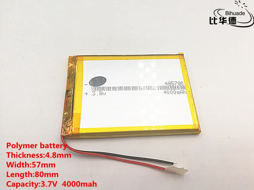 Good Qulity 3.7V,4000mAH,485780 Polymer lithium ion / Li-ion battery for TOY,POWER BANK,GPS,mp3,mp4,