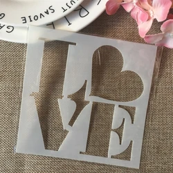 13 cm Love Heart Letters Stencil per stratificazione fai-da-te Pittura Scrapbook Colorazione Goffratura Album Modello di carta decorativa