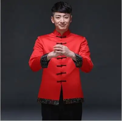 Traditional Men 's Chinese dress Groom dress Men cheongsam Tang jacket Tang Suit Vintage Clothing jacket For overseas Chinese