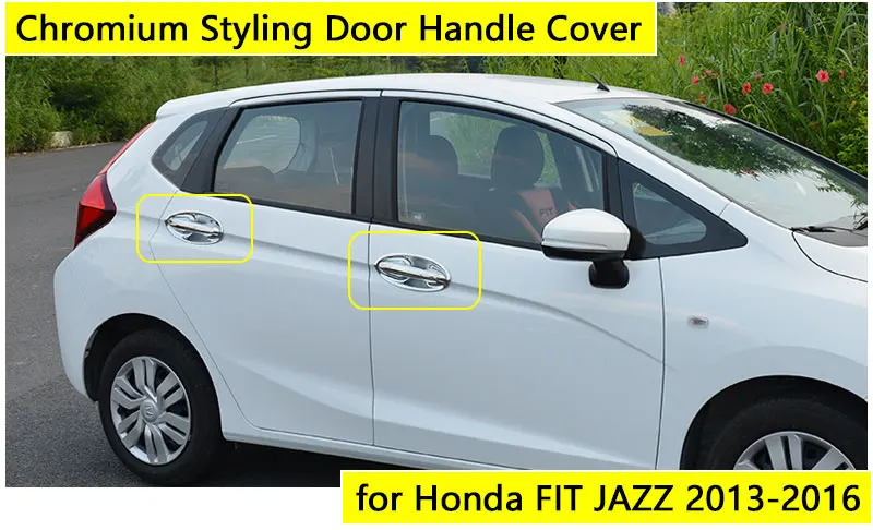 for Honda FIT JAZZ 2013 - 2016 Accessories Chrome Door Handle 2014 2015 Luxury No Rust Car Covers Stickers Car Styling