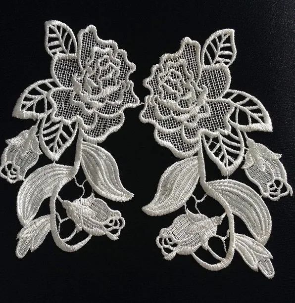 19.5cm*11cm polyester mirrored embroidery flower applique, embroidery lace patches,veil applique,BQ0719F