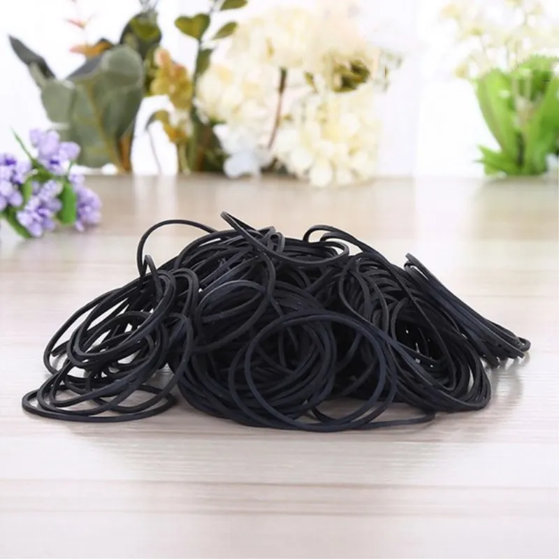 38x 1,4mm Schwarz Gummi Bands Schule Büro Binden Gadgets Starke Elastische Gummiband