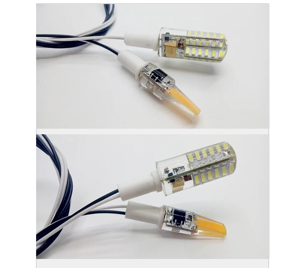 10 pçs de alta qualidade 57cm suporte da lâmpada cristal soquete g4 led g4 lâmpada plug 12v 110v 220v acessórios iluminação